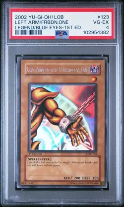 Yugioh Left Arm of the Forbidden One 1st Edition LOB-123 PSA 4 NA English - Image 1