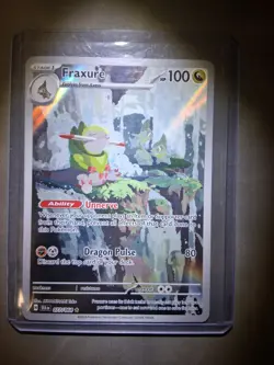 Pokemon TCG Fraxure 077/064 Shrouded Fable Illustration Rare Holo Card - Image 1