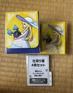 Set Pokemon Card Game Deck Case + Shield Sleeves x64 + board / Lillie Mega Brave - Image 1