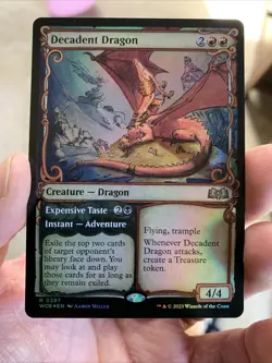 Decadent Dragon Showcase Foil - Wilds of Eldraine MTG Magic the Gathering - Image 1