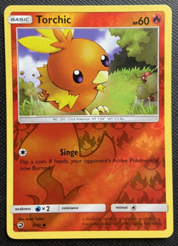 Torchic 4/70 Dragon Majesty Reverse Holo Common LP Pokemon 2018 - Image 1