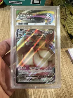 Pokemon Eevee VMAX SWSH087 2021 Black Star Promo ACE 8 PSA 8 - Image 1