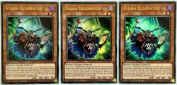 3 x SDCK-EN002 Vision Resonator - Ultra Rare 1st Edition Near Mint YuGiOh Cards - Image 1