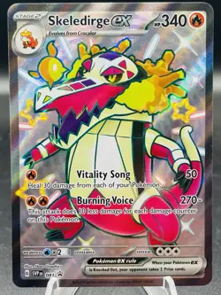 Pokemon Skeledirge ex SVP 081 Paldean Fates Shiny Holo Black Star Promo NM - Image 1