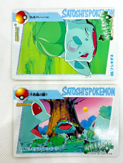 2Lot Pokemon Carddass Anime 69 Bulbasaur 70 Venusaur Japanese Bandai 1998 - Image 1