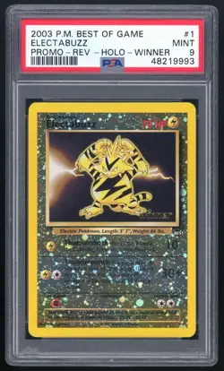 2003 POKEMON BEST OF GAME PROMO REVERSE HOLO ELECTABUZZ WINNER PSA 9 #1 - Image 1