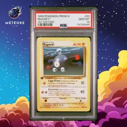 Carte Pokemon Magneti 53/102 PSA 10 Edition 1 Wizards Set de base Francais - Image 1