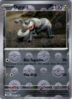 POKEMON TCG - WHITE FLARE - DURANT - 070/086 - POKEBALL REVERSE HOLO - NM - Image 1