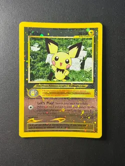Pokemon Card Pichu Black Star Promo 35 Reverse Holo Rare Vintage LP/NM - Image 1
