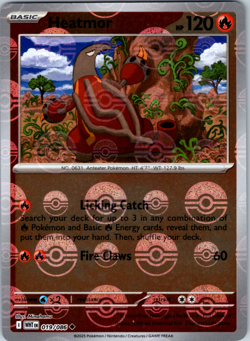 POKEMON TCG - WHITE FLARE - HEATMOR - 019/086 - POKEBALL REVERSE HOLO - NM/M - Image 1