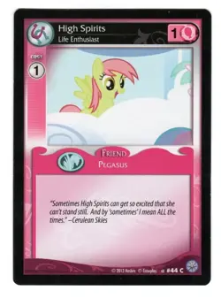 2013 MLP My Little Pony Premier CCG - High Spirits #44 - Hasbro TCG Card - Image 1