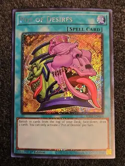 1x (M/NM) Pot of Desires RA01-EN056 Platinum Secret Rare 1st Edition YuGiOh - Image 1