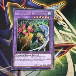 Yugioh! Elemental HERO Flame Wingman SGX1-ENA21 Secret Rare 1st Edition NM - Image 1