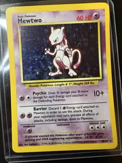 Pokemon TCG Mewtwo Base Set Holo Unlimited Rare Card 10/102 1999 - Image 1