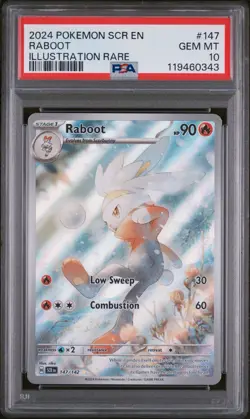 PSA 10 Raboot Stellar Crown 147/142 EN Illustration Rare Pokemon Card English - Image 1