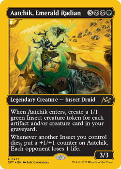 Aatchik, Emerald Radian 0473 ~ First-Place Foil Rare NM MTG Aetherdrift - Image 1