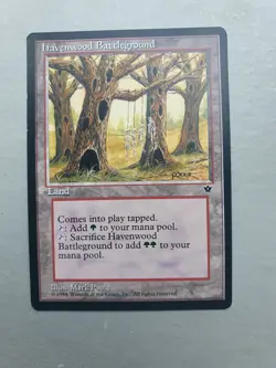 Havenwood Battleground, MTG Fallen Empires (1994) Uncommon Land - Image 1