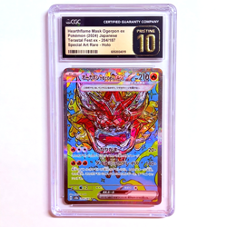 CGC PRISTINE 10 Hearthflame Mask Ogerpon ex SAR 204/187 sv8a Japanese Pokemon - Image 1