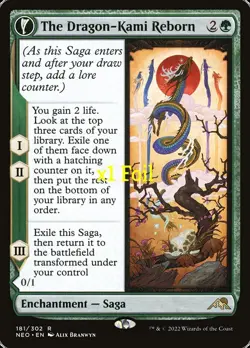 MTG Foil Kamigawa: Neon Dynasty NEO The Dragon-Kami Reborn MINT - Image 1