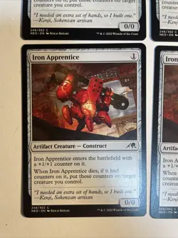 4x Mtg Kamigawa Neon Dynasty Iron Apprentice NM/M Magic The Gathering - Image 2