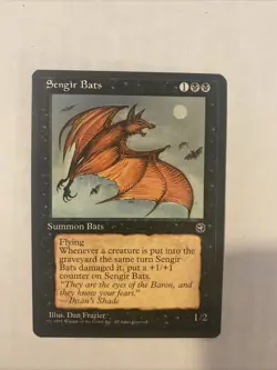 MTG Sengir Bats Homelands Magic the Gathering Version A Black Creature Card w2 - Image 1