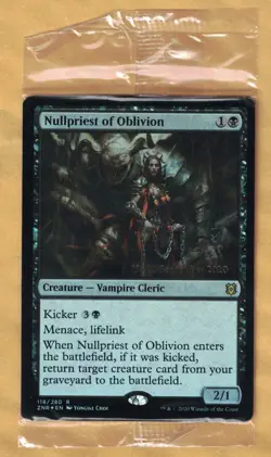 Prerelease Foil - Nullpriest of Oblivion (Zendikar Rising, Rare) MTG Sealed - Image 1