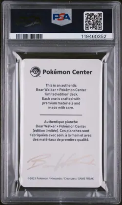 2025 Bear Walker x Pokemon Center Skateboard Card Flareon /720 PSA 10 - Image 2