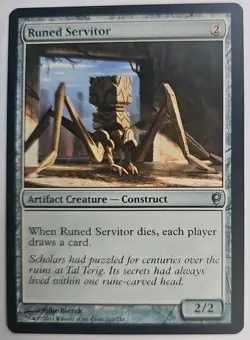 MTG Magic The Gathering Card Runed Servitor Artifact Creature Construct Conspira - Image 1