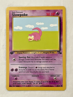 1x Slowpoke 55/62 1st Edition Fossil Pokemon Card LP/NM - Image 1