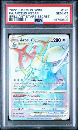 Pokemon Arceus VSTAR Rainbow Rare Brilliant Stars Card 176/172 PSA 10 English - Image 1
