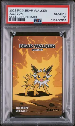 2025 Bear Walker x Pokemon Center Skateboard Card Jolteon /900 PSA 10 - Image 1