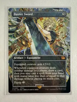 Buster Sword (Borderless) Final Fantasy MTG Mythic Rare Commander Mint - Image 1