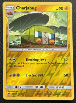 Charjabug 51/149 Sun & Moon Base Reverse Holo LP Pokemon 2017 - Image 1