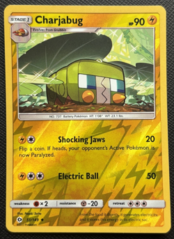 Charjabug 51/149 Sun & Moon Base Reverse Holo LP Pokemon 2017 - Image 1