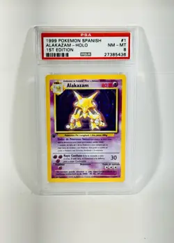 Pokemon Alakazam Holo 1st Edition Base SPANISH Psa 8 - Image 1