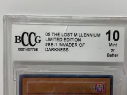 YUGIOH! INVADER OF DARKNESS LIMITED ED SECRET RARE CARD BCCG 10 MINT OR BETTER - Image 5