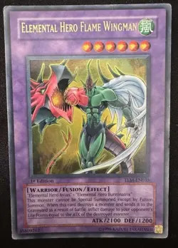 Yugioh Elemental Hero Flame Wingman TLM-EN035 Ultra Rare 1st Ed LP - Image 1