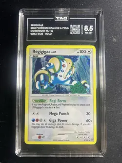 TAG 8.5 Regigigas 2008 Stormfront 9/100 Holo Pokemon Card - WITH A SWIRL! - Image 1