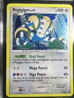 TAG 8.5 Regigigas 2008 Stormfront 9/100 Holo Pokemon Card - WITH A SWIRL! - Image 2
