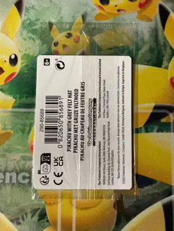 Pokemon Pikachu Grey Felt Hat Van Gogh Museum Promo Rare Limited Edition Card - Image 3