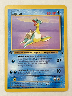 1x Lapras Fossil 25/62 1st Edition Pokemon Card MP/LP - Image 1