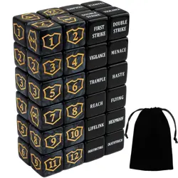 48 Pcs Abilities Keywords Counter Dice Black Shield MTG Dice Counters Bulk Bu... - Image 1