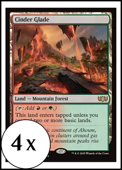 MTG - 4 x Cinder Glade - Tarkir: Dragonstorm - Playset 4x x4 - Image 1