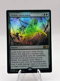 Vivien's Invocation 209/280 Foil Prerelease Promo Core Set 2019 M19 MTG LP - Image 1