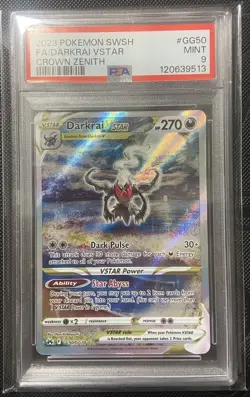 Pokemon 2023 Darkrai VSTAR GG50 Full Art Galarian Gallery Crown Zenith PSA 9 - Image 1