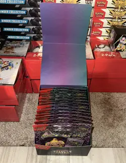 Pokemon TCG Paldean Fates Tech Sticker Collection Display (12 Blister, 36 Packs) - Image 1