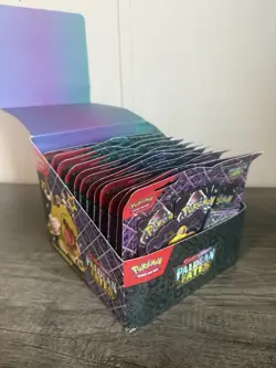 Pokemon TCG Paldean Fates Tech Sticker Collection Display (12 Blister, 36 Packs) - Image 1