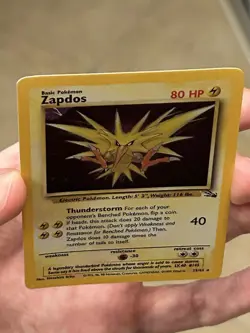 FOSSIL SET ZAPDOS 15/62 Holo Rare CARD 1999 WOTC Pokemon TCG Vintage LP - Image 4