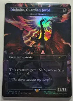 MTG Diabolos Guardian Force Foil Magic Card Death's Shadow Edition FF SCH Promo - Image 1