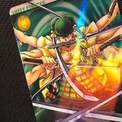 S0560 Roronoa Zoro OW/002 Holo Japanese One Piece Wanted Card Bandai 2008 - Image 2